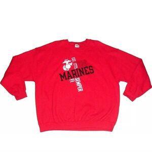 USMC Marines Vintage 90s Original Gildan Red Crewneck Sweatshirt Mens Sz. XL New